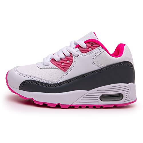 Qvxkd Turnschuhe Jungen Hallenschuhe Junge Mädchen Sportschuhe Kinder Sneaker Weiß 27EU von Qvxkd