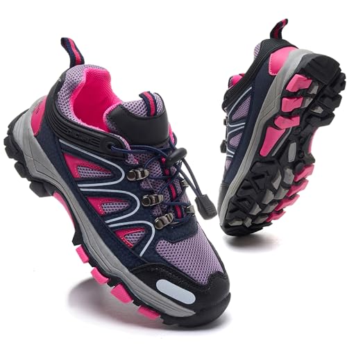 Qvxkd Turnschuhe Jungen Hallenschuhe Junge Mädchen Sportschuhe Kinder Laufschuhe Sneaker Rosa 27EU von Qvxkd