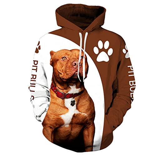 Herren Rottweiler Hund 3D Gedruckt Hoodie Sweatpants Casual Sweatshirts Männer Trainingsanzug Anzug, Kapuzenpullover 2, 38 von Qwang