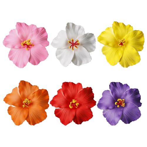 Qwrqwr 6Pcs Hawaii Blumen Haarklipps mit Stilvollem und Lebendigem Design für Frauen und Mädchen Blumen Haarspange Ideal für Verschiedene Haarstile und Anlässe Wie Strand Sommerfest oder Alltagslook von Qwrqwr