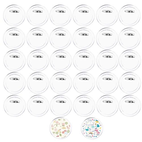 Qwrqwr Buttons Selber Machen Komplettset 30 Stück Anstecker DIY Button Pins Acrylic Zubehör Für Personalisierte Buttons und Anstecker Ideal für Events, Schule und Kreativprojekte von Qwrqwr