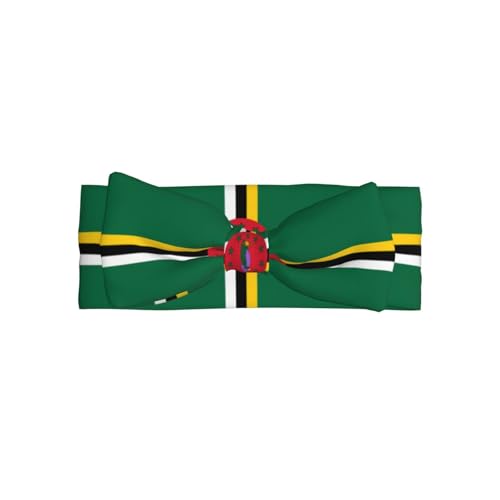 Die Flagge des Commonwealth of Dominica Allover-bedrucktes Babyschleifen-Stirnband passt zu jedem Outfit für Babys, Kleinkinder und Kinder von Qwvbn