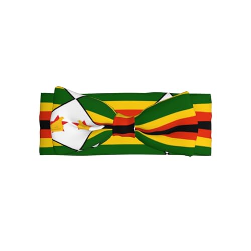 Die Flagge von Simbabwe ist komplett bedruckt mit Babyschleife passt zu jedem Outfit für Babys, Kleinkinder und Kinder von Qwvbn