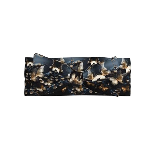 Gold-weiße Schmetterlinge, schwarz, Allover-bedrucktes Baby-Schleifen-Stirnband passt zu jedem Outfit für Babys, Kleinkinder und Kinder Gold-weiße Schmetterlinge, schwarz, Allover-bedrucktes Baby-Schleifen-Stirnband passt zu jedem Outfit für Babys, Kleinkinder und Kinder von Qwvbn