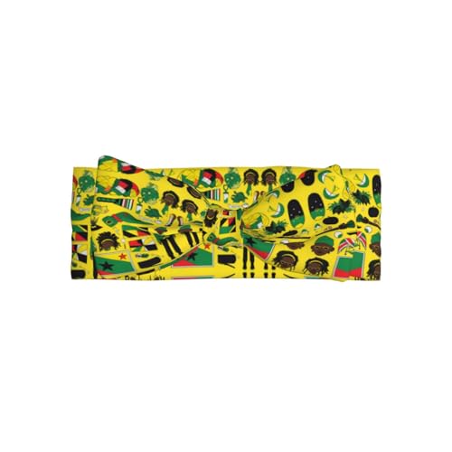 Jamaican Elements Allover-bedrucktes Babyschleifen-Stirnband passt zu jedem Outfit für Babys, Kleinkinder und Kinder von Qwvbn