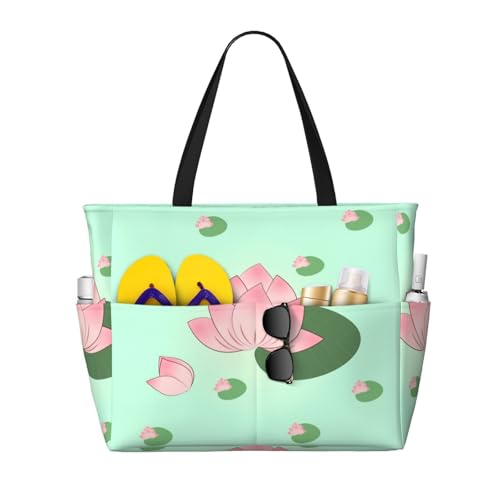 QWVBN Lotus Flowers waiting to bloom Beach travel bag, lightweight and reusable, suitable for family trips, gym and outdoor adventures. QWVBN Lotus Flowers waiting to bloom Beach travel bag, lightweight and reusable, suitable for family trips, gym and outdoor adventures. von Qwvbn