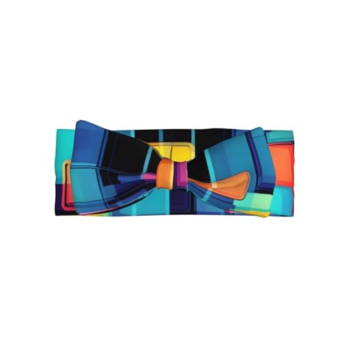 Quadratisches Geometrie-Diagramm, komplett bedrucktes Baby-Schleifen-Haarband passt zu jedem Outfit für Babys, Kleinkinder und Kinder von Qwvbn
