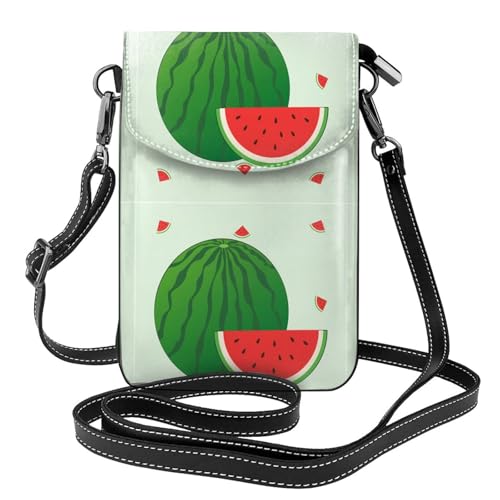 Qwvbn Cartoon-Wassermelonen-Leder-Umhängetasche, weich und wasserdicht, kann als Brieftasche verwendet werden, mit abnehmbarem Schultergurt. Qwvbn Cartoon-Wassermelonen-Leder-Umhängetasche, weich und wasserdicht, kann als Brieftasche verwendet werden, mit abnehmbarem Schultergurt. von Qwvbn