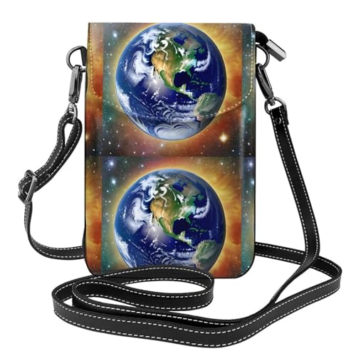 Qwvbn Cosmic Earth Umhängetasche aus Leder, weich und wasserdicht, kann als Geldbörse verwendet werden, mit abnehmbarem Schultergurt. Qwvbn Cosmic Earth Umhängetasche aus Leder, weich und wasserdicht, kann als Geldbörse verwendet werden, mit abnehmbarem Schultergurt. von Qwvbn