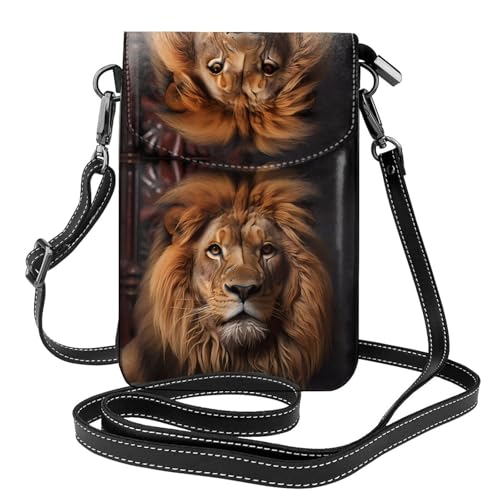 Qwvbn Die Lion's Gaze Leder-Crossbody-Tasche mit Klappe, weich und wasserdicht, kann als Brieftasche verwendet werden, mit einem abnehmbaren Schultergurt. Qwvbn Die Lion's Gaze Leder-Crossbody-Tasche mit Klappe, weich und wasserdicht, kann als Brieftasche verwendet werden, mit einem abnehmbaren Schultergurt. von Qwvbn