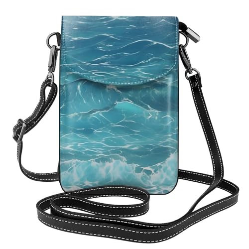 Qwvbn Die tiefblaue Umhängetasche aus Leder mit Klappe, weich und wasserdicht, kann als Geldbörse verwendet werden, mit einem abnehmbaren Schultergurt. von Qwvbn