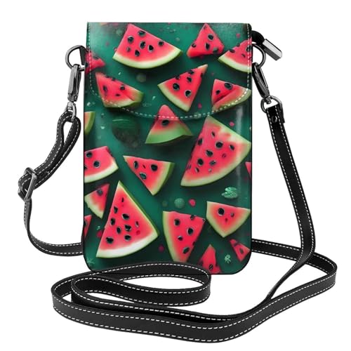 Qwvbn Dream Watermelon Leder-Crossbody-Tasche, weich und wasserdicht, kann als Geldbörse verwendet werden, mit abnehmbarem Schultergurt. Qwvbn Dream Watermelon Leder-Crossbody-Tasche, weich und wasserdicht, kann als Geldbörse verwendet werden, mit abnehmbarem Schultergurt. von Qwvbn