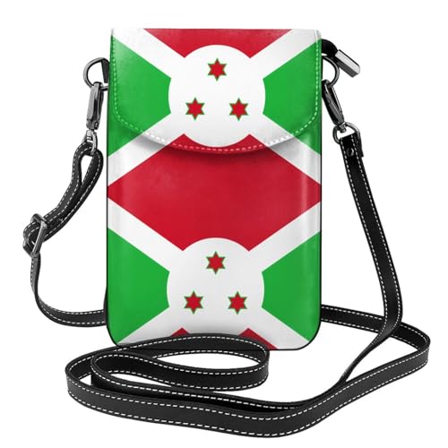 Qwvbn Flagge von Burundi Leder Crossbody Flap Phone Tasche, weich und wasserdicht, kann als Brieftasche verwendet werden, mit einem abnehmbaren Schultergurt. Qwvbn Flagge von Burundi Leder Crossbody Flap Phone Tasche, weich und wasserdicht, kann als Brieftasche verwendet werden, mit einem abnehmbaren Schultergurt. von Qwvbn