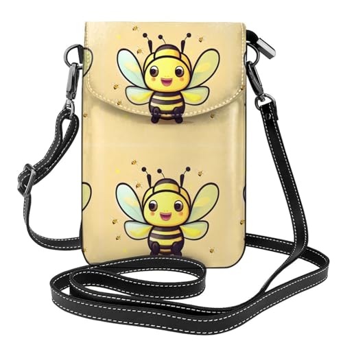 Qwvbn Gelbe Bienen-Leder-Umhängetasche, weich und wasserdicht, kann als Geldbörse verwendet werden, mit abnehmbarem Schultergurt. Qwvbn Gelbe Bienen-Leder-Umhängetasche, weich und wasserdicht, kann als Geldbörse verwendet werden, mit abnehmbarem Schultergurt. von Qwvbn
