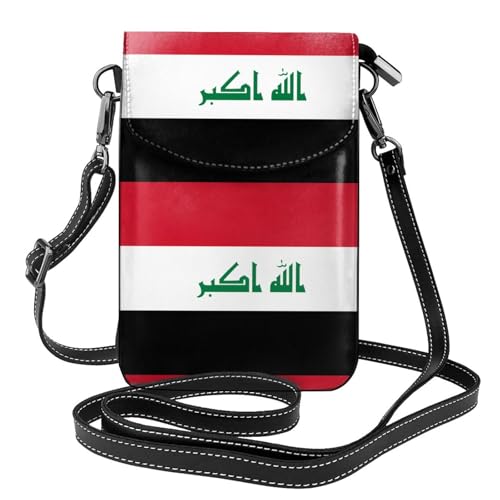 Qwvbn Irakische Flagge, Leder, Crossbody-Tasche, weich und wasserdicht, kann als Brieftasche verwendet werden, mit abnehmbarem Schultergurt. Qwvbn Irakische Flagge, Leder, Crossbody-Tasche, weich und wasserdicht, kann als Brieftasche verwendet werden, mit abnehmbarem Schultergurt. von Qwvbn
