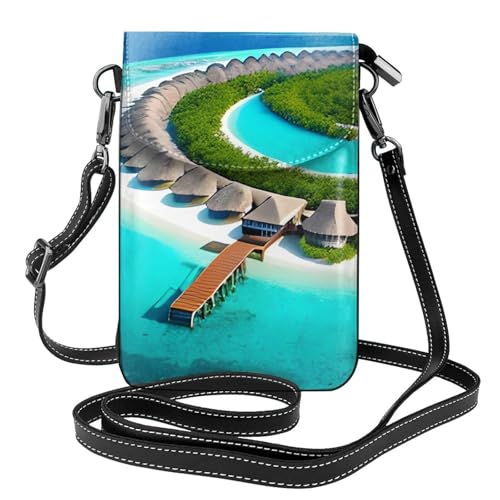 Qwvbn Maldives Scenery Leder-Crossbody-Tasche, weich und wasserdicht, kann als Geldbörse verwendet werden, mit abnehmbarem Schultergurt. Qwvbn Maldives Scenery Leder-Crossbody-Tasche, weich und wasserdicht, kann als Geldbörse verwendet werden, mit abnehmbarem Schultergurt. von Qwvbn