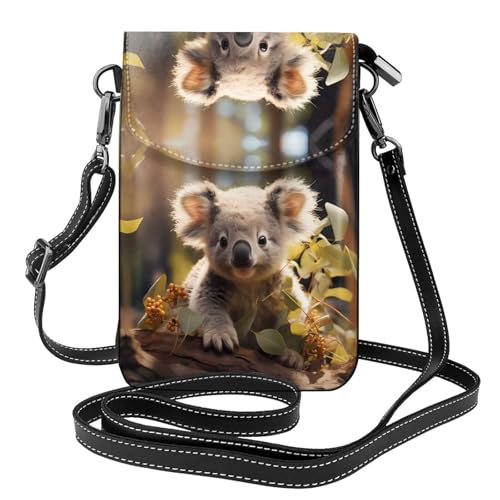 Qwvbn Niedliche Umhängetasche aus Leder mit Koala-Pflanze, weich und wasserdicht, kann als Geldbörse verwendet werden, mit abnehmbarem Schultergurt. Qwvbn Niedliche Umhängetasche aus Leder mit Koala-Pflanze, weich und wasserdicht, kann als Geldbörse verwendet werden, mit abnehmbarem Schultergurt. von Qwvbn