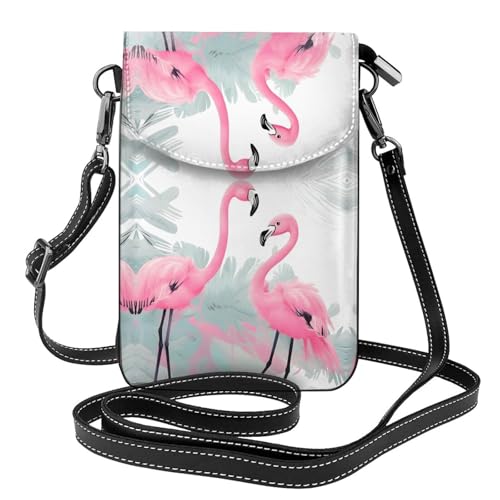 Qwvbn Pinke Flamingo-Leder-Umhängetasche, weich und wasserdicht, kann als Geldbörse verwendet werden, mit abnehmbarem Schultergurt. Qwvbn Pinke Flamingo-Leder-Umhängetasche, weich und wasserdicht, kann als Geldbörse verwendet werden, mit abnehmbarem Schultergurt. von Qwvbn