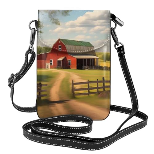 Qwvbn Ranch View Leder-Crossbody-Tasche, weich und wasserdicht, kann als Brieftasche verwendet werden, mit abnehmbarem Schultergurt. Qwvbn Ranch View Leder-Crossbody-Tasche, weich und wasserdicht, kann als Brieftasche verwendet werden, mit abnehmbarem Schultergurt. von Qwvbn