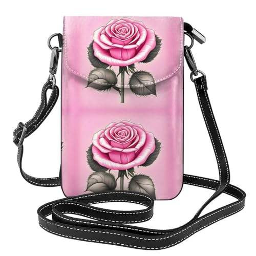 Qwvbn Schöne rosa Rosen, Leder-Umhängetasche, weich und wasserdicht, kann als Geldbörse verwendet werden, mit abnehmbarem Schultergurt. Qwvbn Schöne rosa Rosen, Leder-Umhängetasche, weich und wasserdicht, kann als Geldbörse verwendet werden, mit abnehmbarem Schultergurt. von Qwvbn