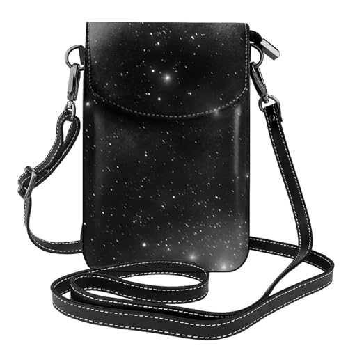 Qwvbn Schwarz-weiße Galaxie-Leder-Crossbody-Tasche, weich und wasserdicht, kann als Brieftasche verwendet werden, mit abnehmbarem Schultergurt. Qwvbn Schwarz-weiße Galaxie-Leder-Crossbody-Tasche, weich und wasserdicht, kann als Brieftasche verwendet werden, mit abnehmbarem Schultergurt. von Qwvbn