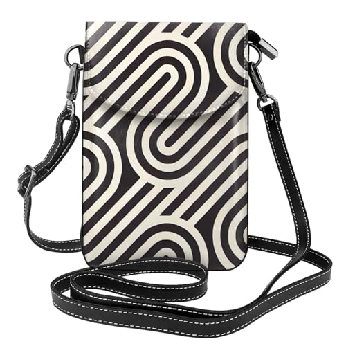 Qwvbn Schwarze Umhängetasche aus Leder mit geschwungener Textur, weich und wasserdicht, kann als Brieftasche verwendet werden, mit abnehmbarem Schultergurt. Qwvbn Schwarze Umhängetasche aus Leder mit geschwungener Textur, weich und wasserdicht, kann als Brieftasche verwendet werden, mit abnehmbarem Schultergurt. von Qwvbn