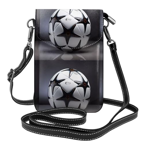 Qwvbn Schwarze und weiße Fußball-Leder-Crossbody-Tasche, weich und wasserdicht, kann als Geldbörse verwendet werden, mit abnehmbarem Schultergurt. Qwvbn Schwarze und weiße Fußball-Leder-Crossbody-Tasche, weich und wasserdicht, kann als Geldbörse verwendet werden, mit abnehmbarem Schultergurt. von Qwvbn