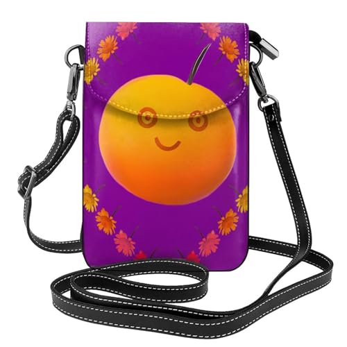 Qwvbn Smiley Orange Leder Crossbody Flap Phone Tasche, weich und wasserdicht, kann als Brieftasche verwendet werden, mit einem abnehmbaren Schultergurt. Qwvbn Smiley Orange Leder Crossbody Flap Phone Tasche, weich und wasserdicht, kann als Brieftasche verwendet werden, mit einem abnehmbaren Schultergurt. von Qwvbn