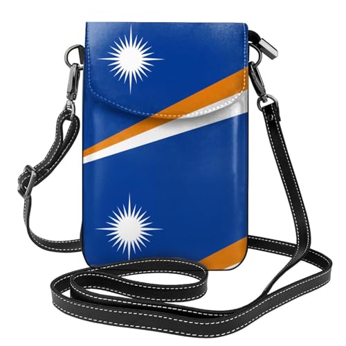 Qwvbn Umhängetasche aus Leder, Motiv: Flagge der Marshallinseln, weich und wasserdicht, kann als Brieftasche verwendet werden, mit abnehmbarem Schultergurt. Qwvbn Umhängetasche aus Leder, Motiv: Flagge der Marshallinseln, weich und wasserdicht, kann als Brieftasche verwendet werden, mit abnehmbarem Schultergurt. von Qwvbn