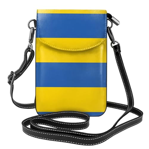 Qwvbn Umhängetasche aus Leder, Motiv: Flagge der Ukraine, weich und wasserdicht, kann als Geldbörse verwendet werden, mit abnehmbarem Schultergurt. Qwvbn Umhängetasche aus Leder, Motiv: Flagge der Ukraine, weich und wasserdicht, kann als Geldbörse verwendet werden, mit abnehmbarem Schultergurt. von Qwvbn