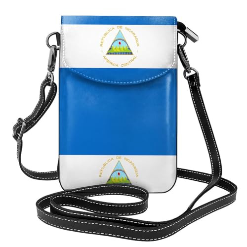 Qwvbn Umhängetasche aus Leder, Motiv: Flagge von Nicaragua, weich und wasserdicht, kann als Geldbörse verwendet werden, mit abnehmbarem Schultergurt. Qwvbn Umhängetasche aus Leder, Motiv: Flagge von Nicaragua, weich und wasserdicht, kann als Geldbörse verwendet werden, mit abnehmbarem Schultergurt. von Qwvbn