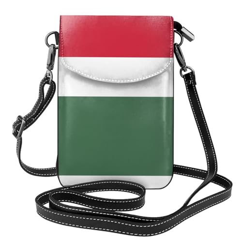 Qwvbn Umhängetasche aus Leder, Motiv: Flagge von Ungarn, weich und wasserdicht, kann als Geldbörse verwendet werden, mit abnehmbarem Schultergurt. Qwvbn Umhängetasche aus Leder, Motiv: Flagge von Ungarn, weich und wasserdicht, kann als Geldbörse verwendet werden, mit abnehmbarem Schultergurt. von Qwvbn