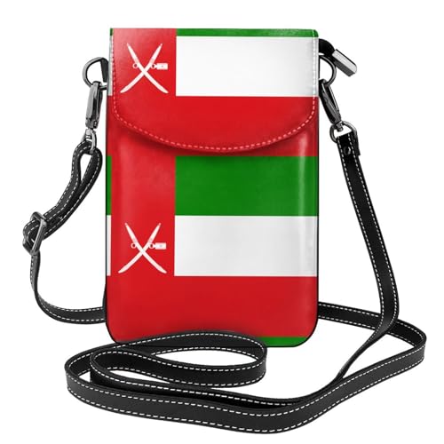 Qwvbn Umhängetasche aus Leder, mit Klappe, Motiv: Flagge von Oman, weich und wasserdicht, kann als Geldbörse verwendet werden, mit abnehmbarem Schultergurt. Qwvbn Umhängetasche aus Leder, mit Klappe, Motiv: Flagge von Oman, weich und wasserdicht, kann als Geldbörse verwendet werden, mit abnehmbarem Schultergurt. von Qwvbn