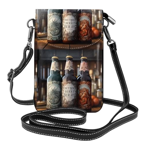 Qwvbn Umhängetasche aus Leder mit 3 Bierflaschen, weich und wasserdicht, kann als Geldbörse verwendet werden, mit abnehmbarem Schultergurt. Qwvbn Umhängetasche aus Leder mit 3 Bierflaschen, weich und wasserdicht, kann als Geldbörse verwendet werden, mit abnehmbarem Schultergurt. von Qwvbn