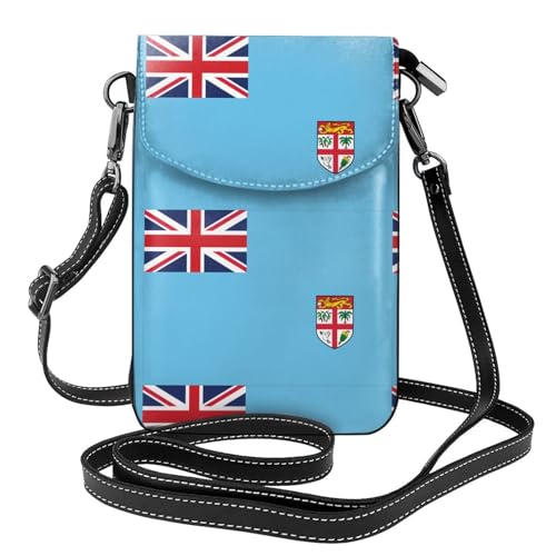 Qwvbn Umhängetasche aus Leder mit Fidschi-Flagge, weich und wasserdicht, kann als Geldbörse verwendet werden, mit abnehmbarem Schultergurt. Qwvbn Umhängetasche aus Leder mit Fidschi-Flagge, weich und wasserdicht, kann als Geldbörse verwendet werden, mit abnehmbarem Schultergurt. von Qwvbn
