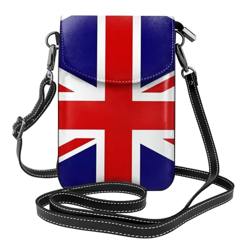 Qwvbn Umhängetasche aus Leder mit UK-Flagge, weich und wasserdicht, kann als Geldbörse verwendet werden, mit abnehmbarem Schultergurt. von Qwvbn