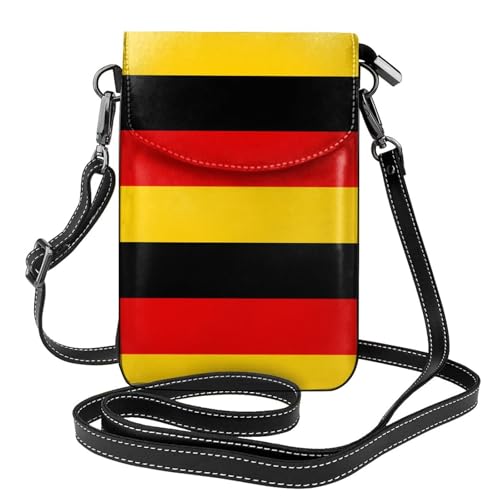 Qwvbn Umhängetasche aus Leder mit deutscher Flagge, weich und wasserdicht, kann als Geldbörse verwendet werden, mit abnehmbarem Schultergurt. von Qwvbn