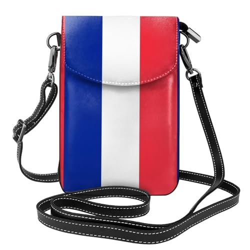 Qwvbn Umhängetasche aus Leder mit französischer Flagge, weich und wasserdicht, kann als Geldbörse verwendet werden, mit abnehmbarem Schultergurt. Qwvbn Umhängetasche aus Leder mit französischer Flagge, weich und wasserdicht, kann als Geldbörse verwendet werden, mit abnehmbarem Schultergurt. von Qwvbn