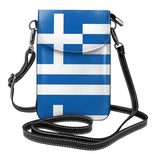 Qwvbn Umhängetasche aus Leder mit griechischer Flagge, weich und wasserdicht, kann als Geldbörse verwendet werden, mit abnehmbarem Schultergurt. Qwvbn Umhängetasche aus Leder mit griechischer Flagge, weich und wasserdicht, kann als Geldbörse verwendet werden, mit abnehmbarem Schultergurt. von Qwvbn