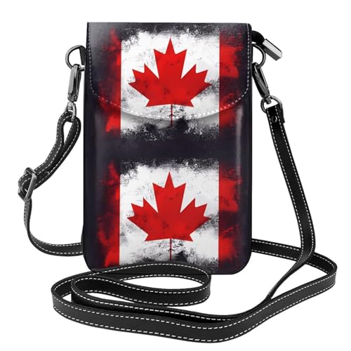Qwvbn Umhängetasche aus Leder mit kanadischer Flagge, weich und wasserdicht, kann als Geldbörse verwendet werden, mit abnehmbarem Schultergurt. Qwvbn Umhängetasche aus Leder mit kanadischer Flagge, weich und wasserdicht, kann als Geldbörse verwendet werden, mit abnehmbarem Schultergurt. von Qwvbn