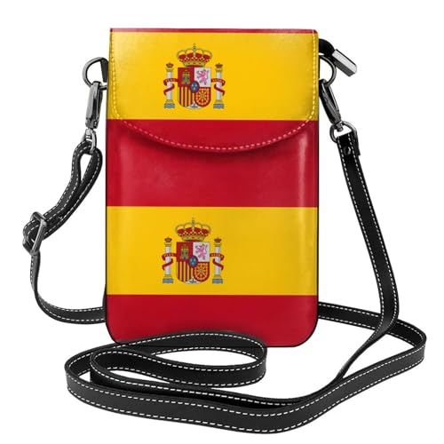 Qwvbn Umhängetasche aus Leder mit spanischer Flagge, weich und wasserdicht, kann als Geldbörse verwendet werden, mit abnehmbarem Schultergurt. Qwvbn Umhängetasche aus Leder mit spanischer Flagge, weich und wasserdicht, kann als Geldbörse verwendet werden, mit abnehmbarem Schultergurt. von Qwvbn