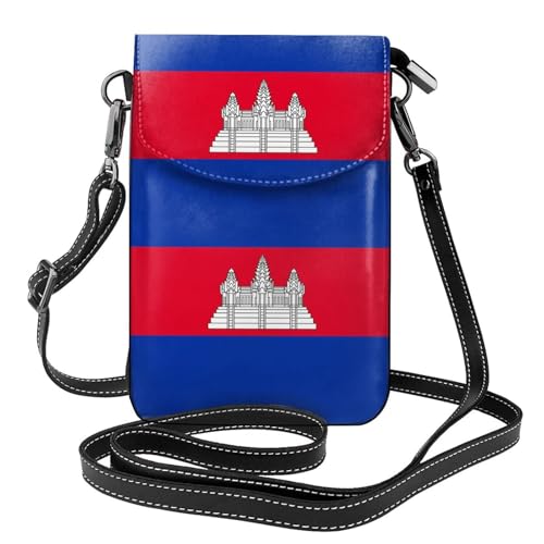 Qwvbn Umhängetasche mit Kambodscha-Flagge, Leder, weich und wasserdicht, kann als Geldbörse verwendet werden, mit abnehmbarem Schultergurt. Qwvbn Umhängetasche mit Kambodscha-Flagge, Leder, weich und wasserdicht, kann als Geldbörse verwendet werden, mit abnehmbarem Schultergurt. von Qwvbn