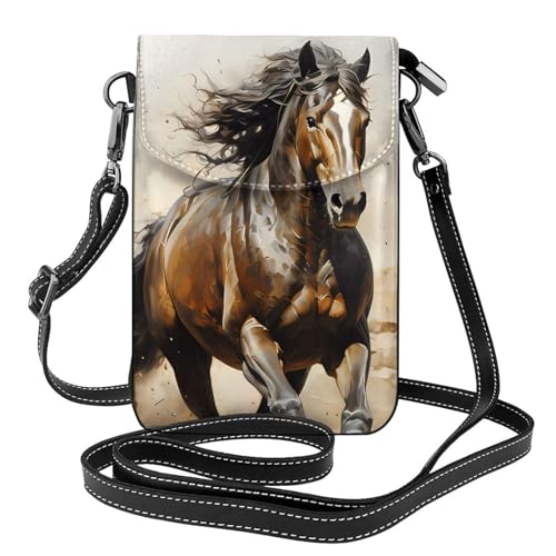 Qwvbn Western Horse Umhängetasche aus Leder, weich und wasserdicht, kann als Geldbörse verwendet werden, mit abnehmbarem Schultergurt. von Qwvbn