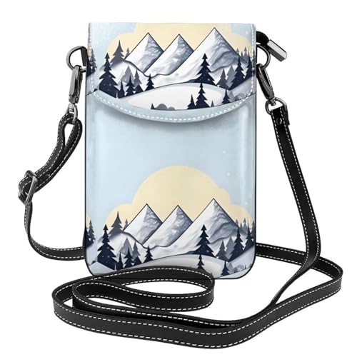 Qwvbn White Snowy Mountains Leder-Crossbody-Tasche, weich und wasserdicht, kann als Brieftasche verwendet werden, mit abnehmbarem Schultergurt. Qwvbn White Snowy Mountains Leder-Crossbody-Tasche, weich und wasserdicht, kann als Brieftasche verwendet werden, mit abnehmbarem Schultergurt. von Qwvbn