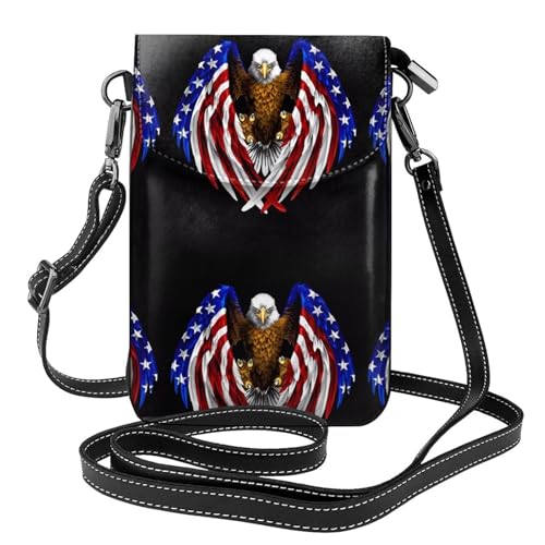 Umhängetasche aus Leder mit USA-Flagge, Patriotischer Adler, weich und wasserdicht, kann als Geldbörse verwendet werden, mit abnehmbarem Schultergurt. Umhängetasche aus Leder mit USA-Flagge, Patriotischer Adler, weich und wasserdicht, kann als Geldbörse verwendet werden, mit abnehmbarem Schultergurt. von Qwvbn
