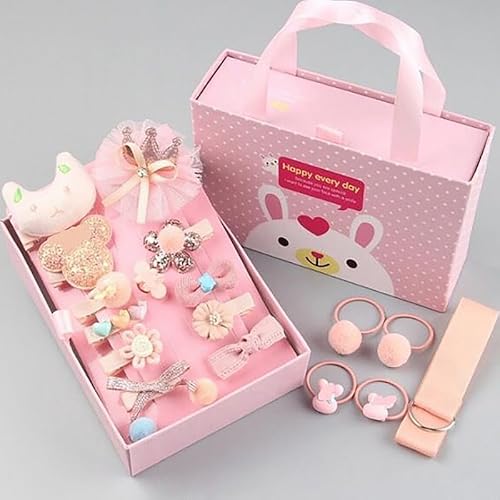 18 Stück Baby Haarschmuck Prinzessin Kopfschmuck Mädchen Stirnband Kinder Haarspangen Stirnband Geschenk Set Box von Qxiao