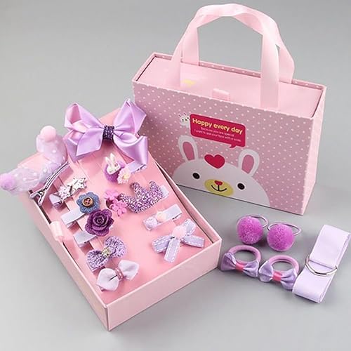 18 Stück Baby Haarschmuck Prinzessin Kopfschmuck Mädchen Stirnband Kinder Haarspangen Stirnband Geschenk Set Box von Qxiao