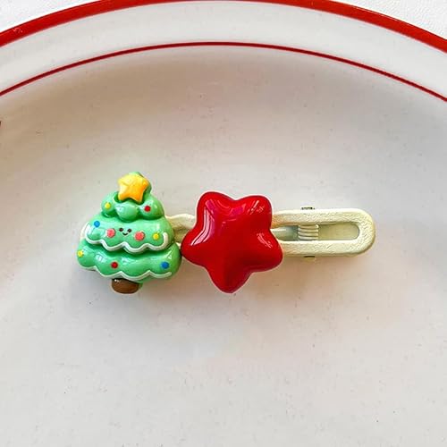 Cartoon Weihnachten Haarnadel Niedlicher Weihnachtsmann Weihnachtsbaum Stern Seite Pony Clip Mädchen Kopfbedeckung Haarschmuck Neujahr Geschenke von Qxiao