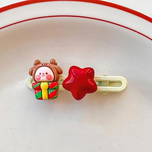 Cartoon Weihnachten Haarnadel Niedlicher Weihnachtsmann Weihnachtsbaum Stern Seite Pony Clip Mädchen Kopfbedeckung Haarschmuck Neujahr Geschenke von Qxiao