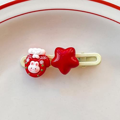 Cartoon Weihnachten Haarnadel Niedlicher Weihnachtsmann Weihnachtsbaum Stern Seite Pony Clip Mädchen Kopfbedeckung Haarschmuck Neujahr Geschenke von Qxiao